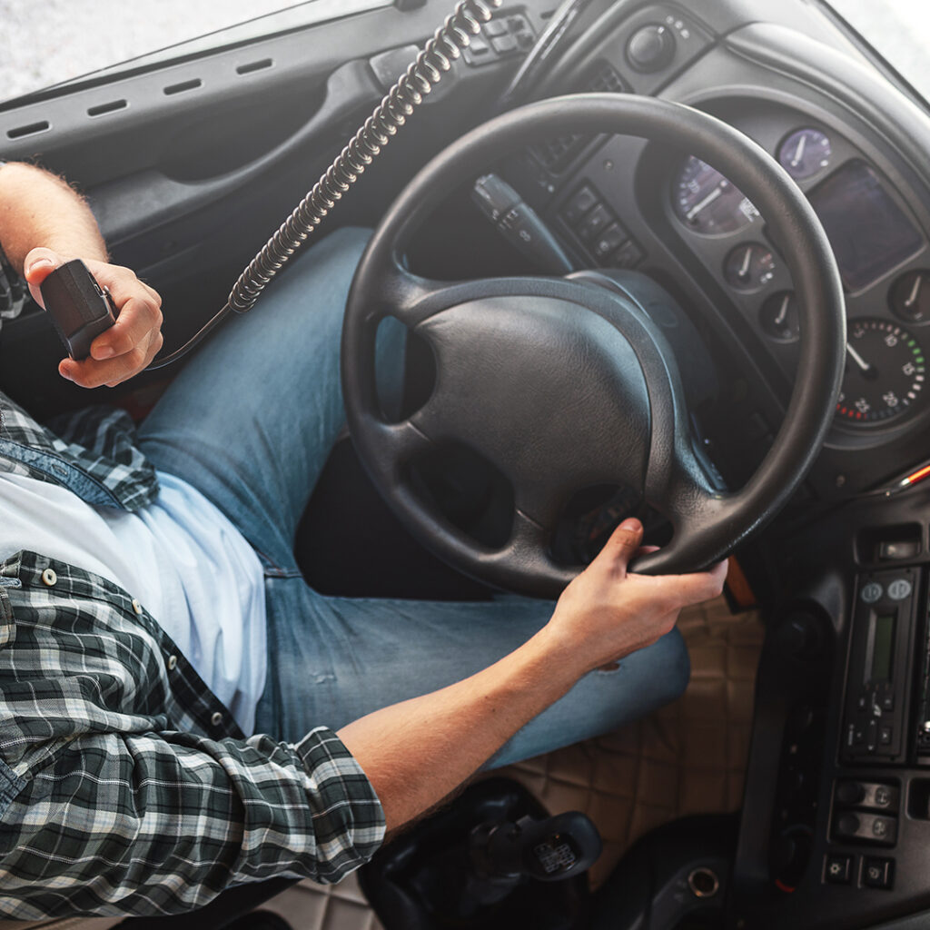 image of a truck steering wheel